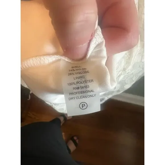 Tommy Hilfiger Sleeveless White Floral Lace A-Line Dress, Size 6 - Picture 12 of 13